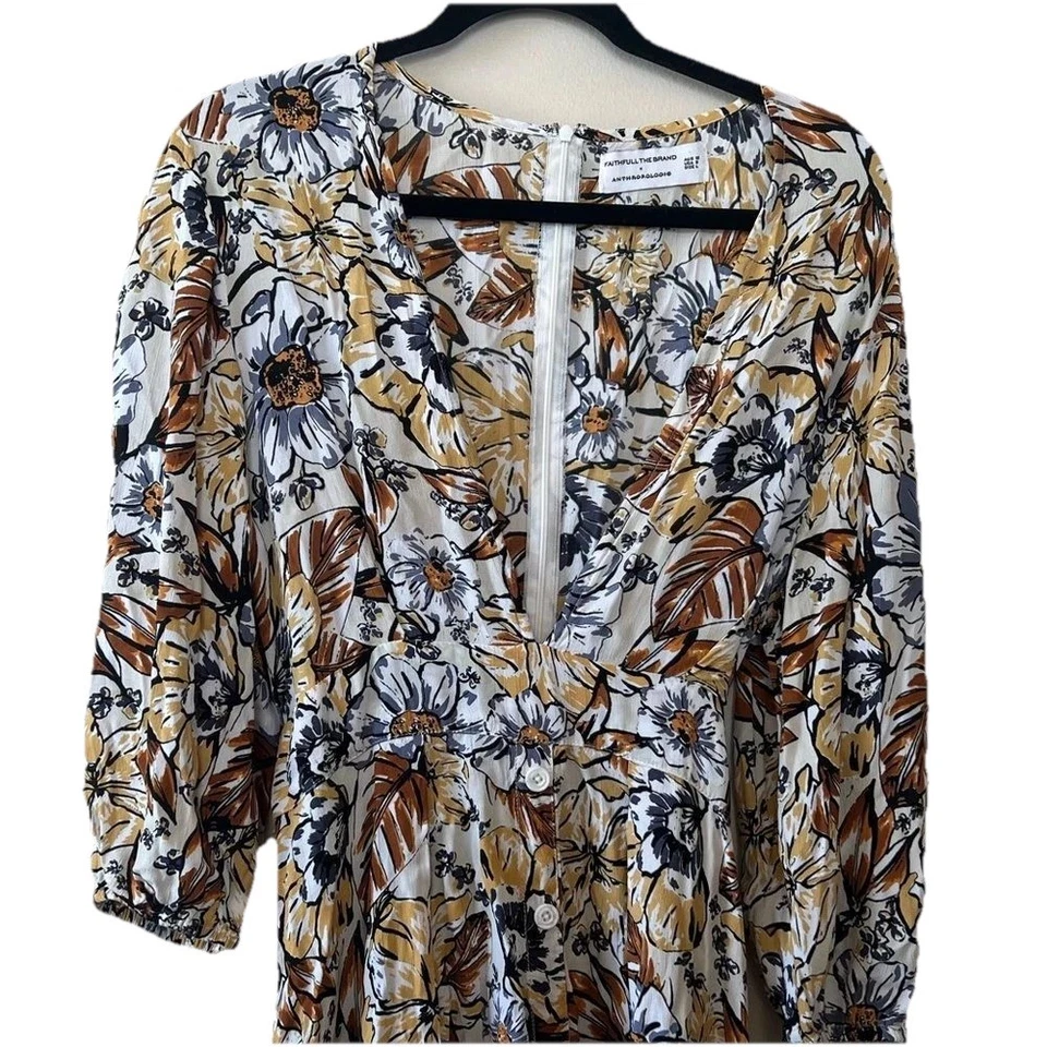 Faithfull The Brand x Anthropologie 连衣裙女式 8 Maxi 花卉绑带花园 — 第 4/4 张图片