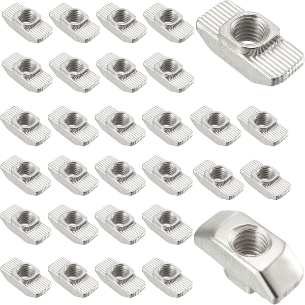 laeeyin 60 StüCk Nutensteine M6 Nutensteine Kohlenstoffstahl T-Slot Nutmuttern H-image