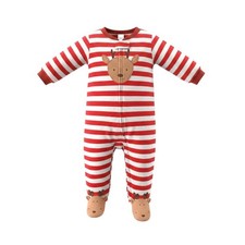 Carter's Just One You Baby Reindeer Striped Fleece Footed Pajama Sz 6M NWT