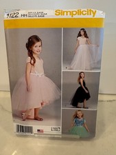 Simplicity 1122 Girls Tulle Skirt Pattern High Low Tutu Flower Girl 3 - 6 Uncut