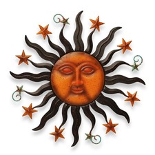 Sun Face Metal Wall Sculpture