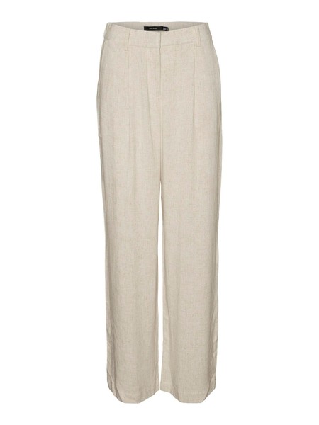 Vero Moda Damen Wide Linen Pants Hose Oatmeal Nature Tone 32W/32L EU-image