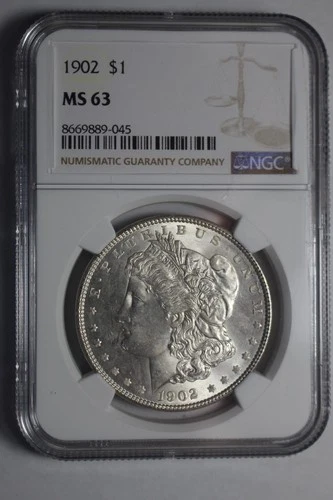1902 P Morgan Silver Dollar MS63 NGC #045