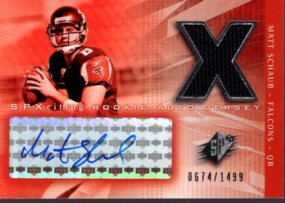 2004 SPx #199 Matt Schaub RC Auto Jersey /1499 - FB