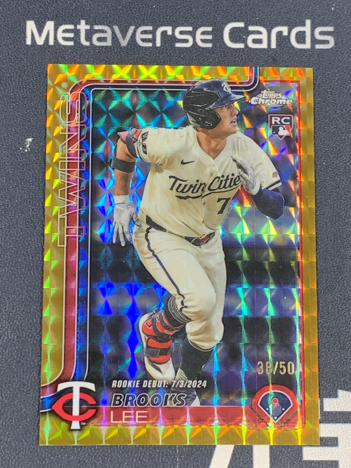2025 Topps Update Series Chrome Brooks Lee RC Rookie Debut Gold Geometric 38/50