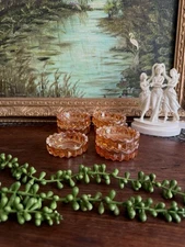 Vintage Marigold Carnival Glass Scalloped Salt Cellars Set of Seven