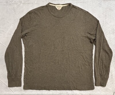 rag bone Mens XL Cotton Long Sleeve Brown Crew Neck T-Shirt
