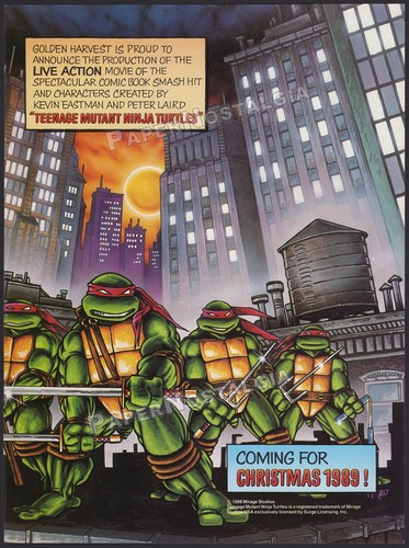 Tortugas Ninja Teenage Mutant - Orig. Anuncio comercial 1989 / póster_ Golden Harvest TMNT - Imagen 5 de 5