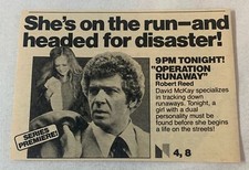 1978 NBC tv ad~ OPERATION RUNWAY Robert Reed ~ on the run headed for disaster
