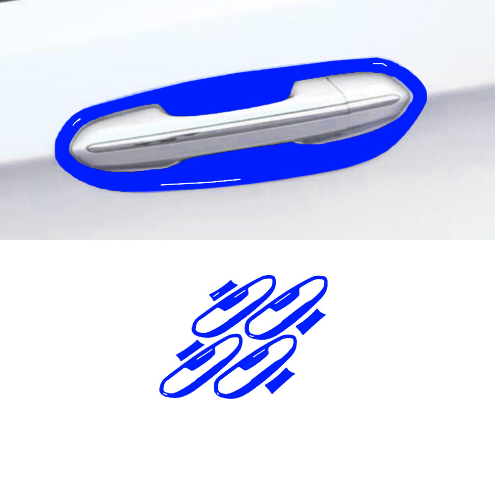 Car Exterior Side Door Bowl Frame Cover 8PCS For Ford Edge 2015-2021 Bright Blue