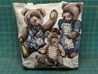 Canvas Burlap Linen Cloth Embroidered Stuffed Teddy Bear Tote Craft Sewing Bag 