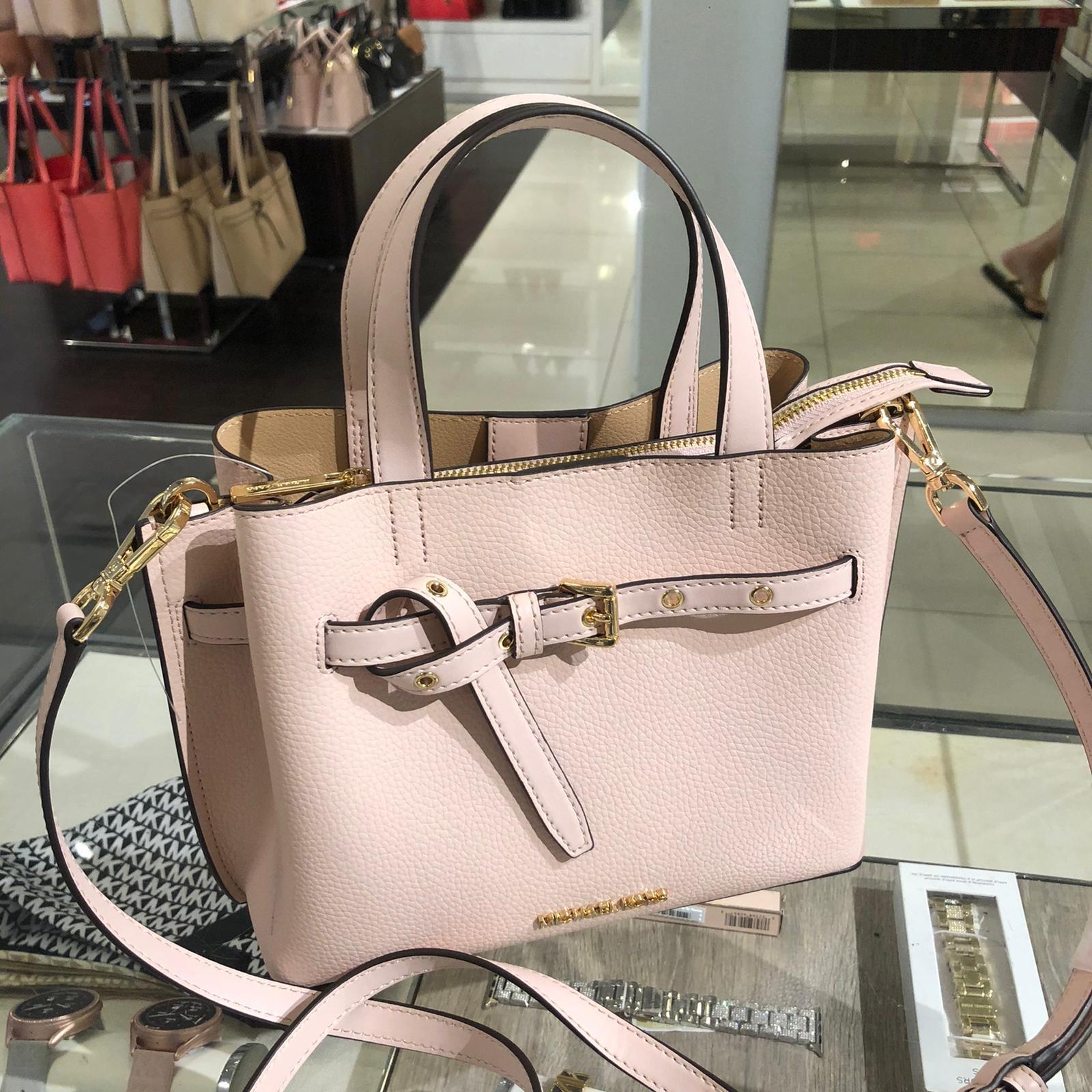 MICHAEL KORS EMILIA SMALL SATCHEL CROSSBODY BAG POWDER BLUSH PEBBLED  LEATHER 194900038482 | eBay