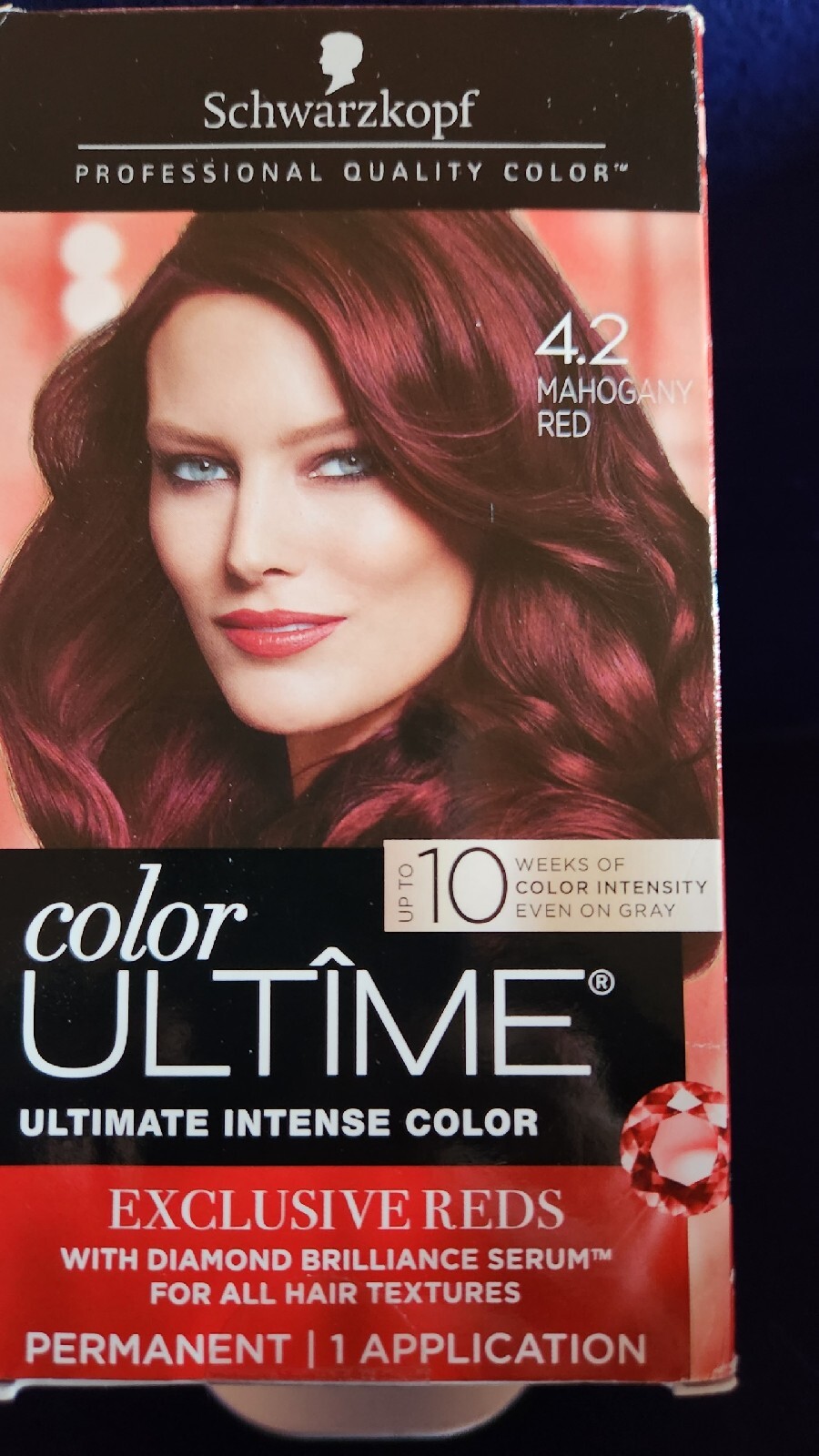 Schwarzkopf Color Ultime Flaming Reds Permanent Hair Color, 4.2 Mahogany Red