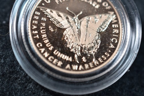 2018 PROOF $5 GOLD BREAST CANCER AWARENESS COIN w COA-ORIGINAL PACKAGING - Picture 8 of 10
