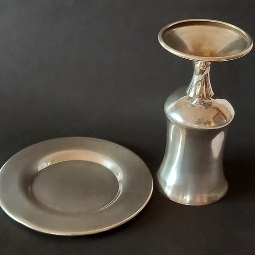Vintage Shabbat Kiddush Silver Plated/Richard SD 999 Marked Cup Saucer Nice 145g - Picture 14 of 22