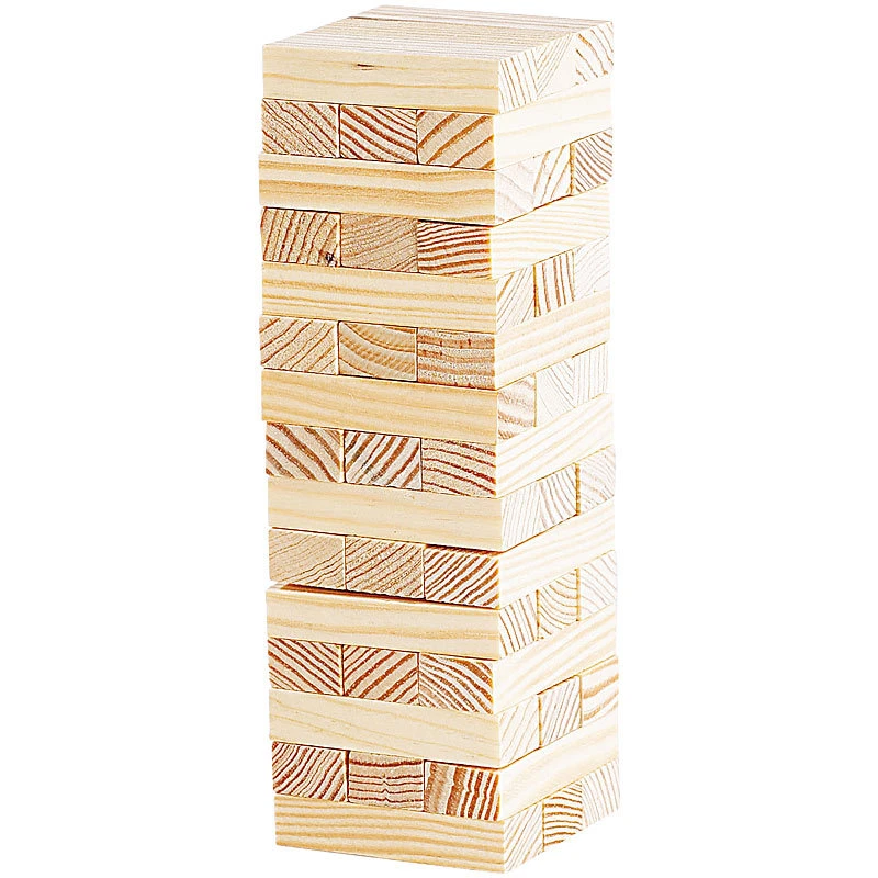 Playtastic Geschicklichkeitsspiel "Wackelturm" mit 48 Spielsteinen aus Holz