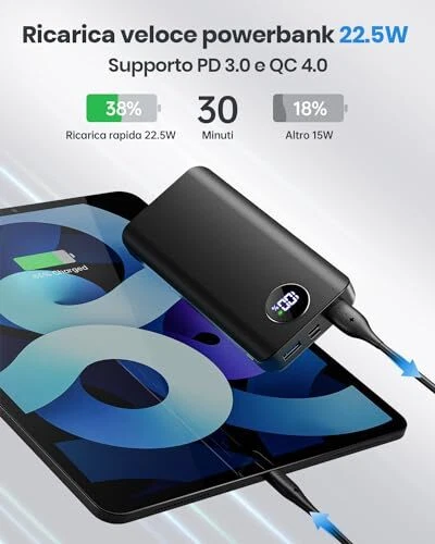 VirtuDrill Power Bank 20000 mAh, 22.5W Powerbank Ricarica Rapida PD3.0 QC4.0 Car - Bild 3 von 7