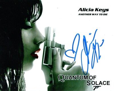ALICIA KEYS JAMES BOND AUTOGRAMM TITELSONG 10-8 SIGNIERT QUANTUM OF SOLACE COA