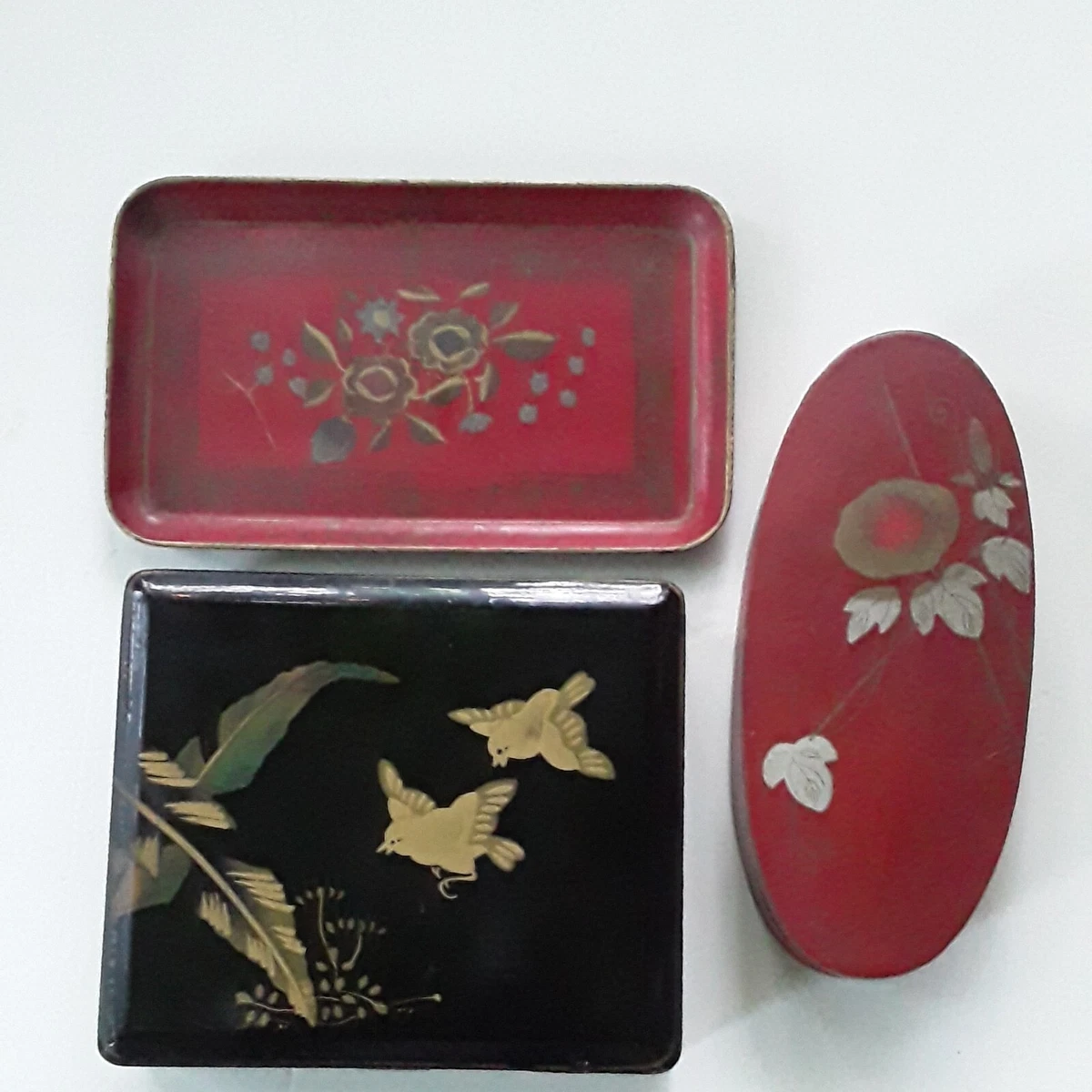 Black Vintage Original 1900-1940 Antique Japanese Boxes for sale