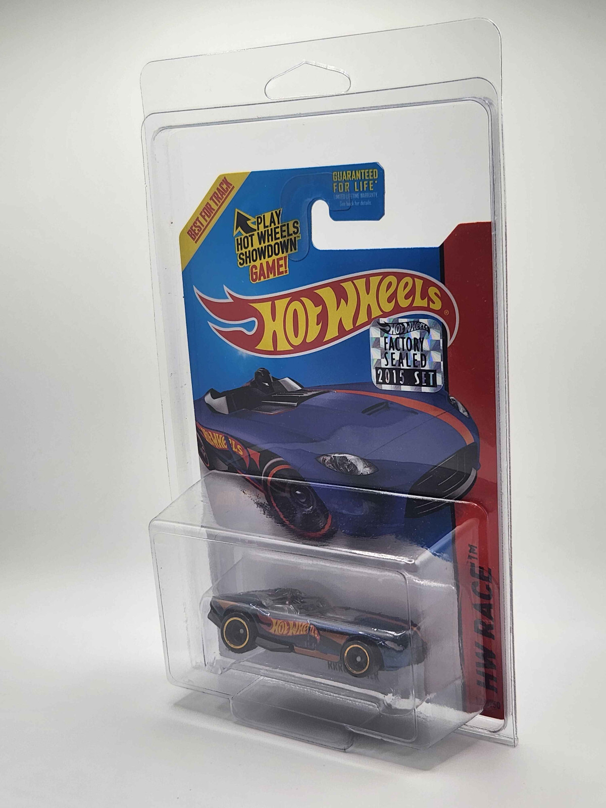 2015 Hot Wheels Super Treasure Hunt Rrroadster HW Race #129/250 Blue w/Protector