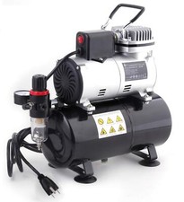 Upgraded Airbrush Singlepiston Oilfree Mini Compressor Abpst08 With Cooling Fan