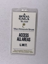 Royal Gala Laminate Pass AAA Jerry Judge Security Elton John December 4th 1987