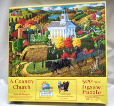 Sunsout Puzzle 500 Piece - A Country Church - USA Made, Soy Ink, Eco-friendly