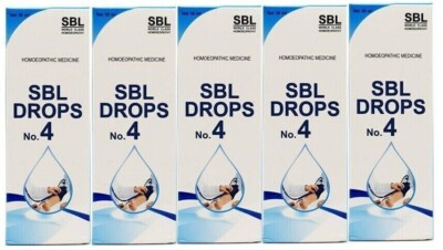 Pack of 5 SBL Drops No. 4 (30ml) Calms your nerves Homeopathic Drop - Free Ship