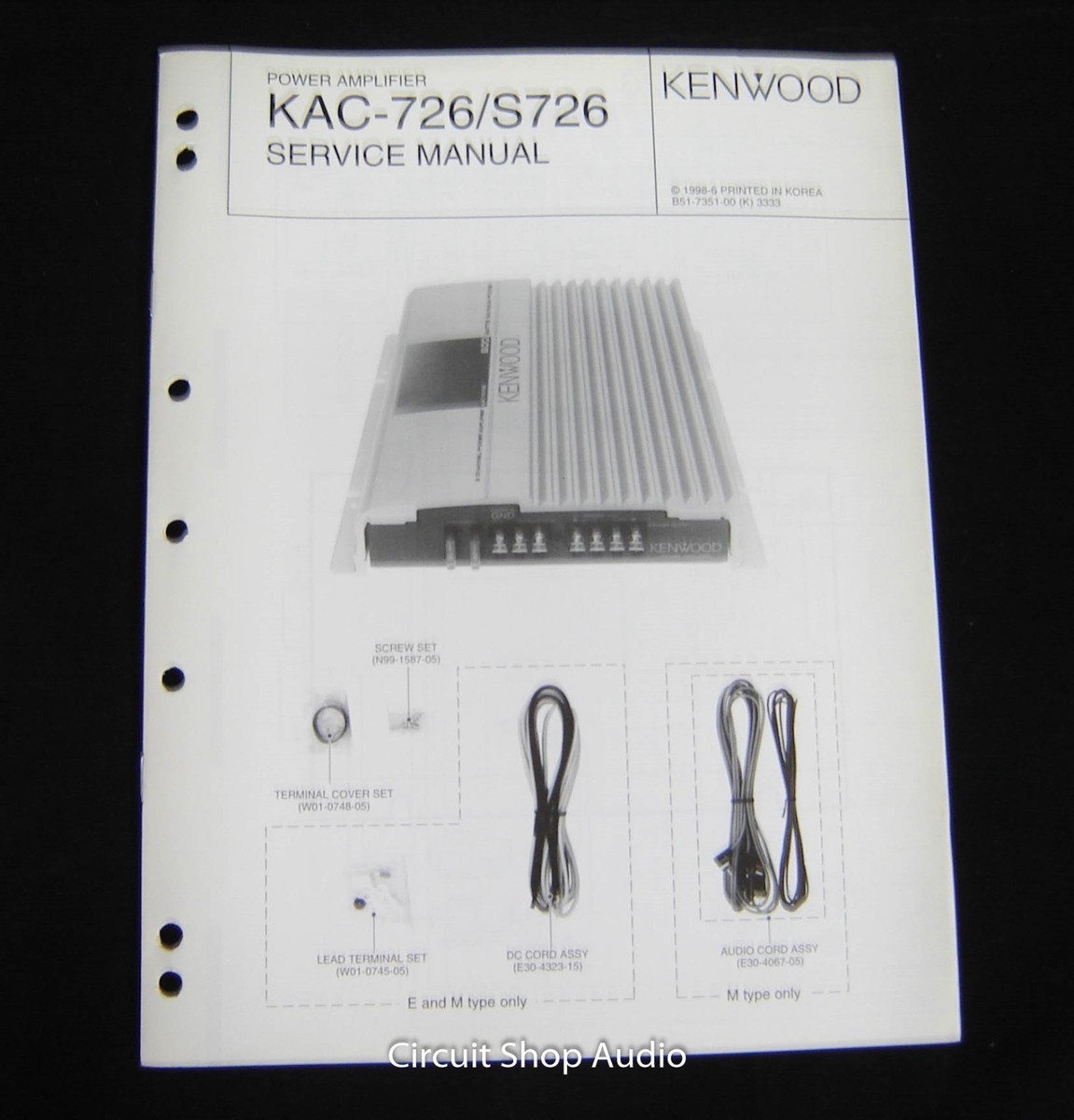 Original Kenwood KAC-726/S726 Power Amplifier Service Manual | eBay