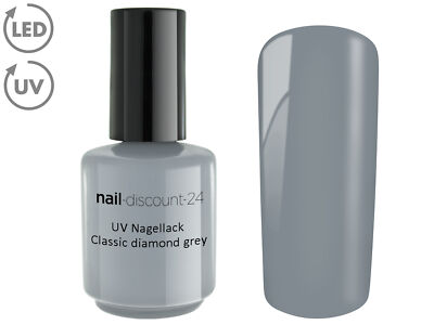 UV Polishgel DIAMOND GREY 15ml Design Nagel Lack Soak Off LED Gel Farb Nail Grau