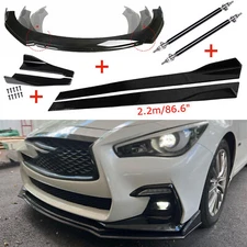 Front Rear Bumper Lip Spoiler Body Kit Splitter Side Skirt For Infiniti Q60 Q70