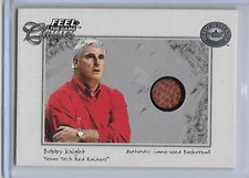 2001 Fleer GOTG BOBBY KNIGHT HOF Feel the Game game ball Texas Tech Red Raiders