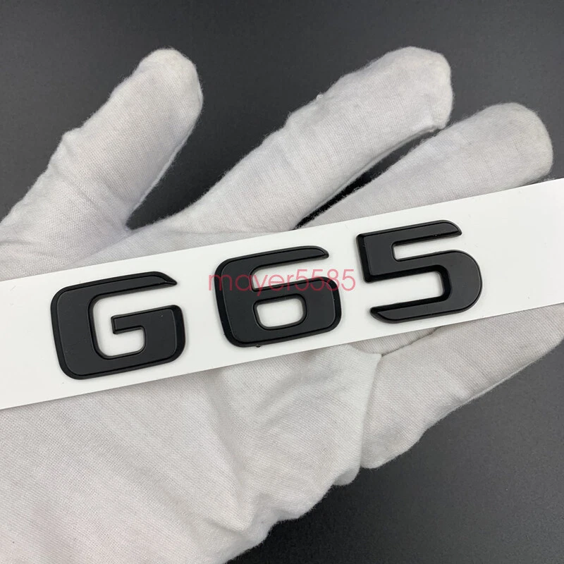Juego de pegatinas emblema biturbo negro brillante Mercedes Benz G65 AMG V8 para G65 Foto 2 de 4