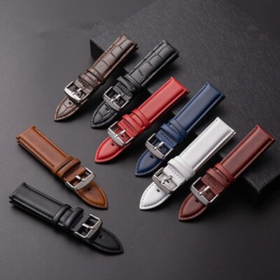First Layer Cowhide Leather Watch Band Pin Buckle Watch Accessories 18/20/22mm