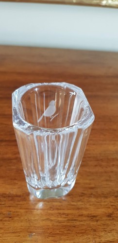 Vintage Orrefors Sweden 1950s/60s Etched Birds Palmquist Square 9.5cm Bud vase - Picture 7 of 14