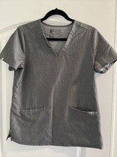 Women  s FIGS Gray Scrub Top - Size Small