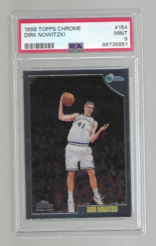 1998 Topps Chrome #154 DIRK NOWITZKI PSA 9 MINT Dallas Mavericks HOF Rookie