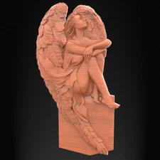 3D stl file relief Angel GIRL woman for CNC router cnc machine milling