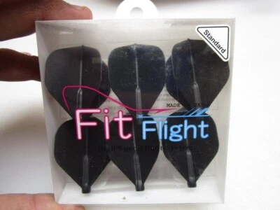 6 PACK COSMO DARTS FIT FLIGHT STANDARD DARK BLACK FREE SHIPPING