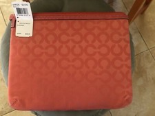 COACH 64902E Coral Orange 12cm TABLET SLEEVE NWT