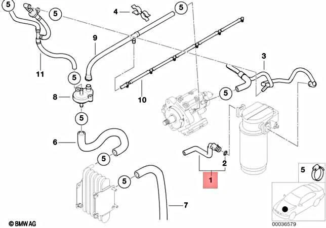 Genuine BMW E39 Sedan Wagon Fuel Feed Line OEM 13532246973 | eBay 