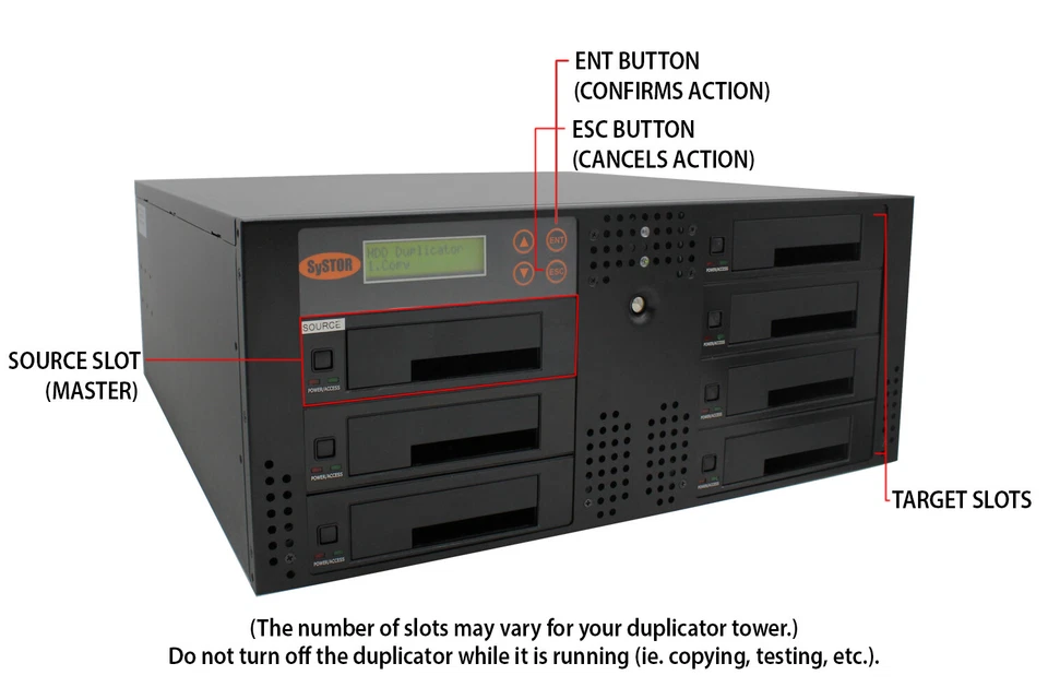 Disco duro SySTOR 1-8 SATA montaje en rack HDD/SSD duplicador/limpiador - hasta 150 MB/s Foto 2 de 2