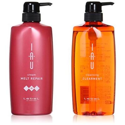 LebeL IAU Cleansing Clearment Shampoo & IAU Cream Melt Repair Treatment 600ml 