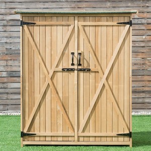 Modern Oversized 64" Outdoor Wooden Storage Backyard ...