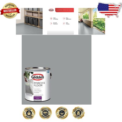 Satin Finish Porch and Floor Paint - 1 Gallon Light Gray, Scratch-Resistant
