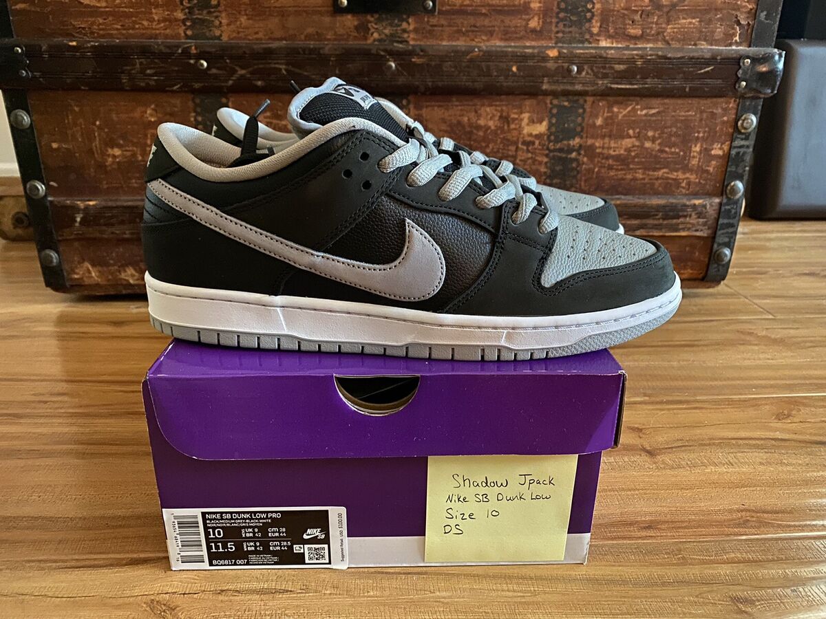 2020 Shadow Jpack Nike SB Dunk Low Pro BQ6817-007 Size 10 2020 Shadow Jpack Nike SB Dunk Low Pro BQ6817-007 Size 10