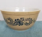 Vintage Pyrex Homestead #402 Mixing Nesting Bowl Excellent! Blue & Tan Speckled