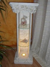 Antikes CD Regal Säule mit Licht Blumenständer Blumensäule Standsäule Dekosäule