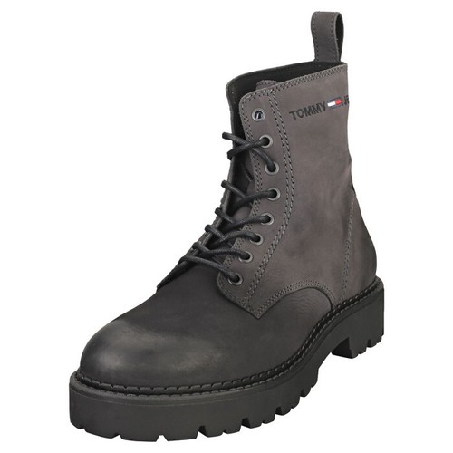 Tommy Jeans NUEVO EN CAJA Para Hombres BOTA CEPILLADA con cordones Ceniza Oscura/Negro Reino Unido 11/UE 46 - Imagen 2 de 7