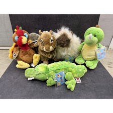 Ganz Webkinz Lot of 5 WITH UNUSED CODES - Chipmunk Turkey Dino Cat Crocodile